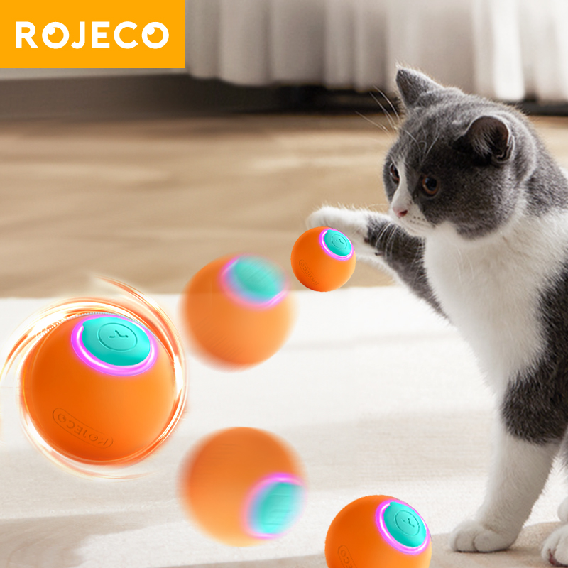 Automatic Moving Dog Ball - ROJECO mainan kucing mainan elektrik interaktif