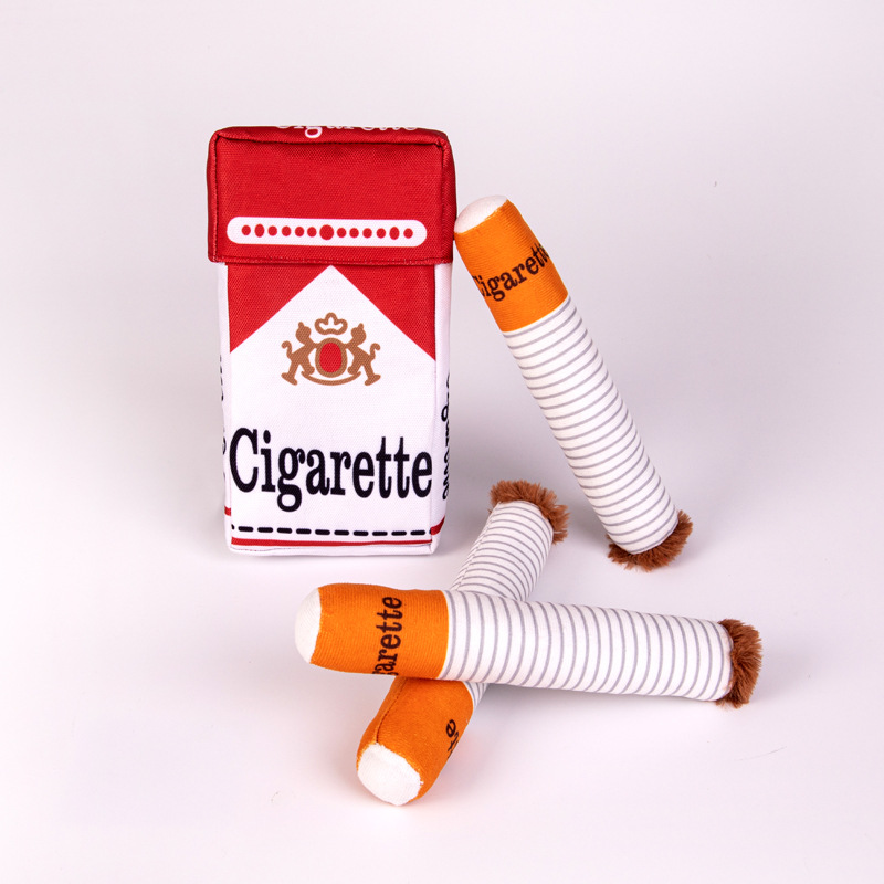 Interactive Squeaky Plush Dog Toy - Mainan Anjing Rokok Mainan Kunyah Cerutu
