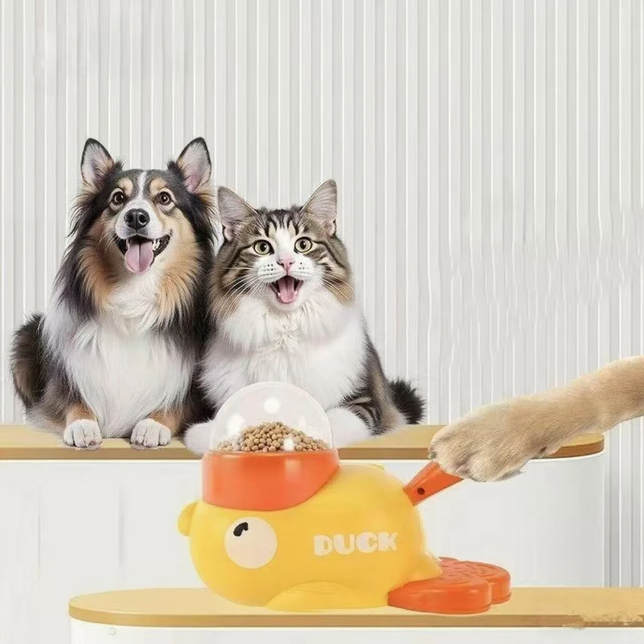 Dog Puzzle Feeder Toy - Dispenser Makanan Kucing Interaktif Berbentuk Bebek